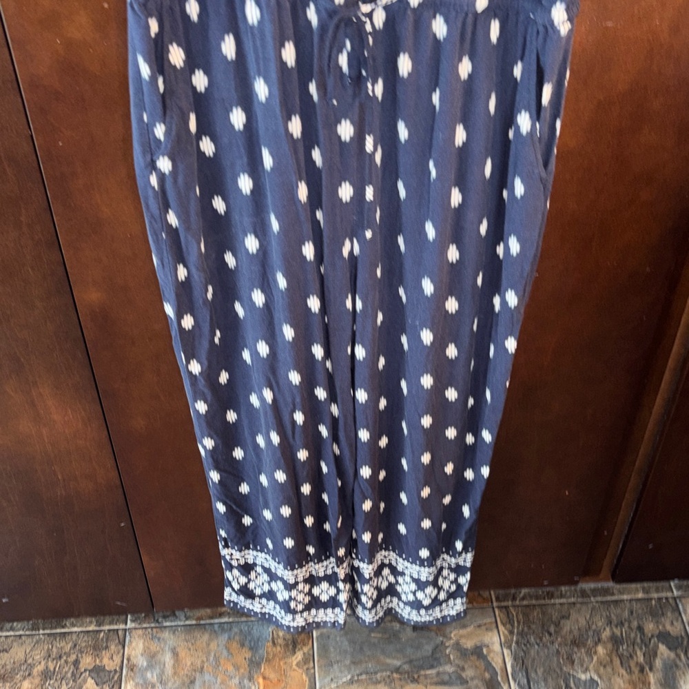 LOFT Navy Jumpsuit with White Accents - Picture 5 of 6
